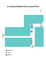 Click for larger Map of Medical Arts Second Floor