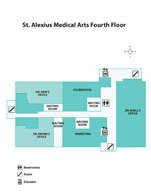 Click for larger Map of Medical Arts Fourth Floor